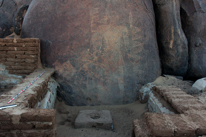 Life-size petroglyph at Miseeda, possibly depicting a Kushite ruler.